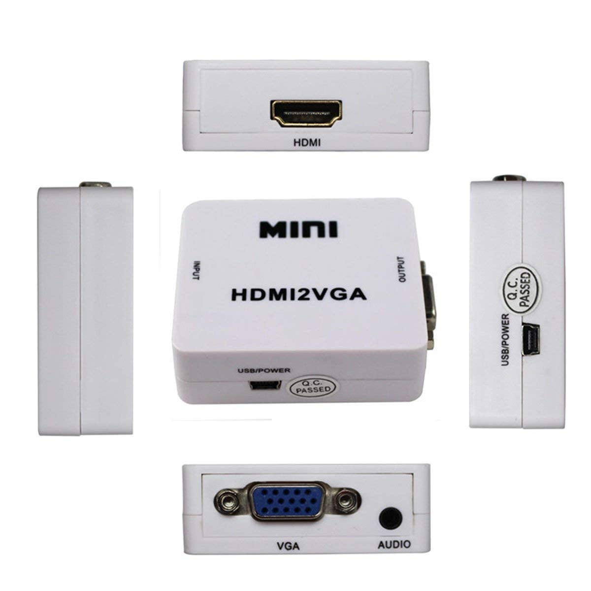 HDMI to VGA Converter with Audio 1080P Adapter Connector for PC Laptop to HDTV Projector - Image 6
