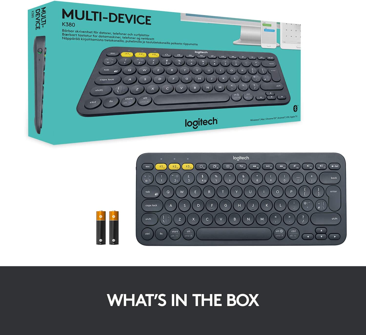 Logitech K380 Wireless Multi-Device Bluetooth Keyboard for Windows, Apple iOS, Apple TV, Android or Chrome, for PC/Mac/Laptop/Smartphone/Tablet - Image 8