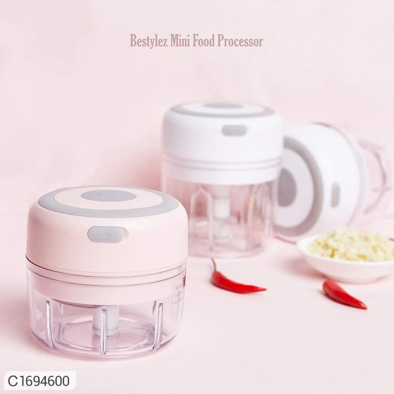 Mini Chopper-Cordless Palm sized Lovely Mini Food Chopper for Garlic - Image 7