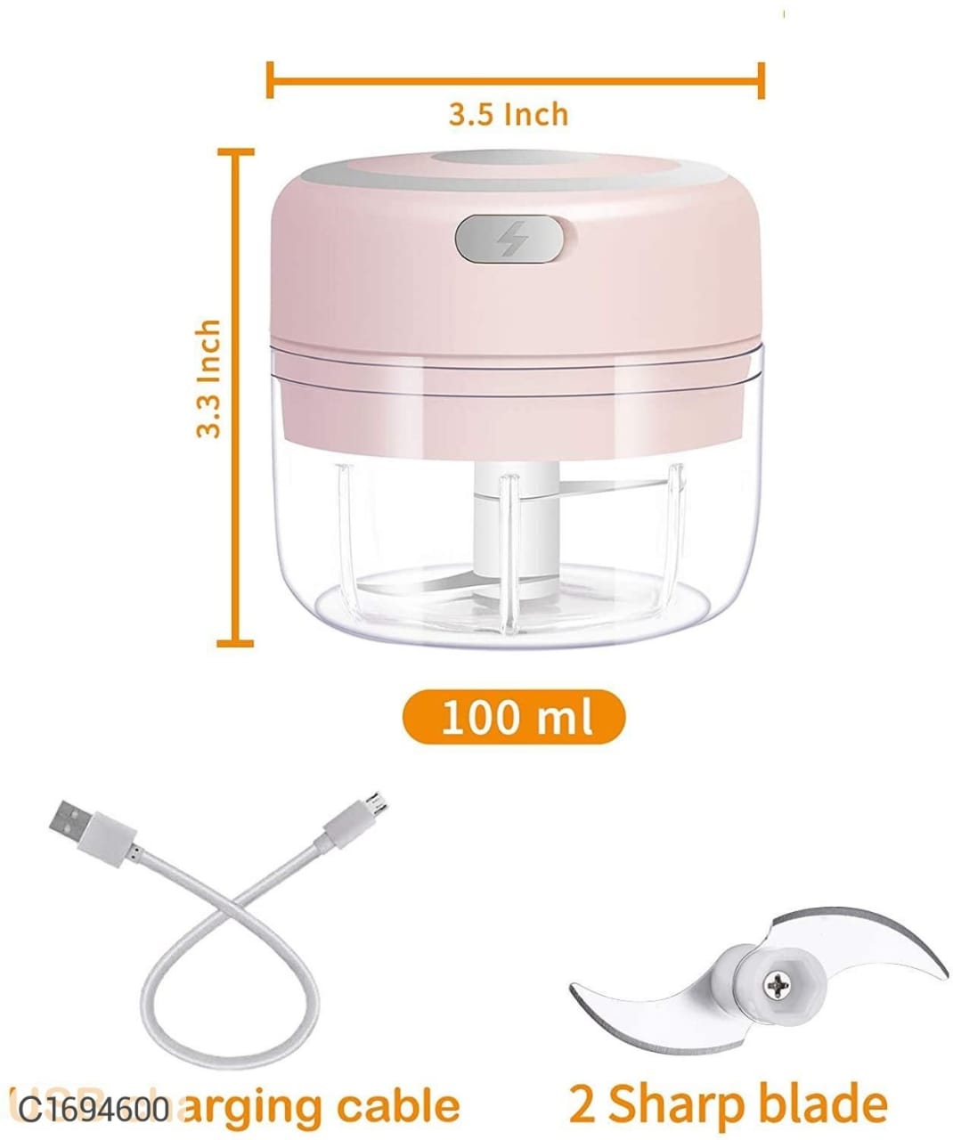 Mini Chopper-Cordless Palm sized Lovely Mini Food Chopper for Garlic - Image 8