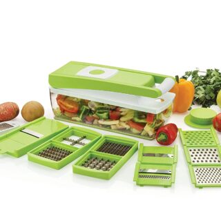 Multipurpose Vegetable and Fruit Chopper Cutter Grater Slicer, Green
