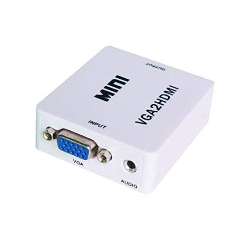 VGA to HDMI 1080P Full HD Mini VGA to HDMI Audio Video Converter Adapter Box with USB Cable and 3.5mm Audio Port Cable Support HDTV for PC Laptop Display Computer Mac Projector - Image 2
