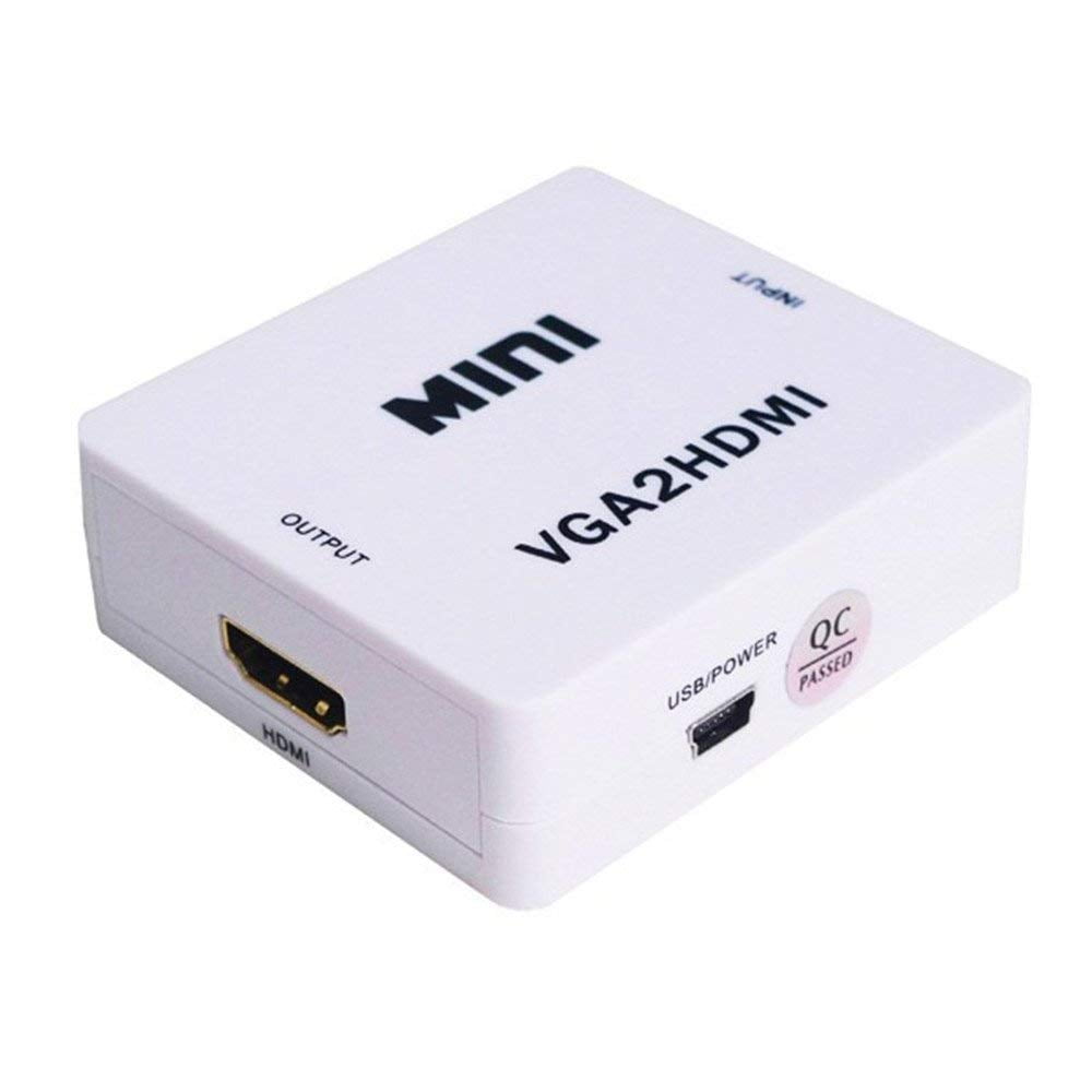 VGA to HDMI 1080P Full HD Mini VGA to HDMI Audio Video Converter Adapter Box with USB Cable and 3.5mm Audio Port Cable Support HDTV for PC Laptop Display Computer Mac Projector - Image 6