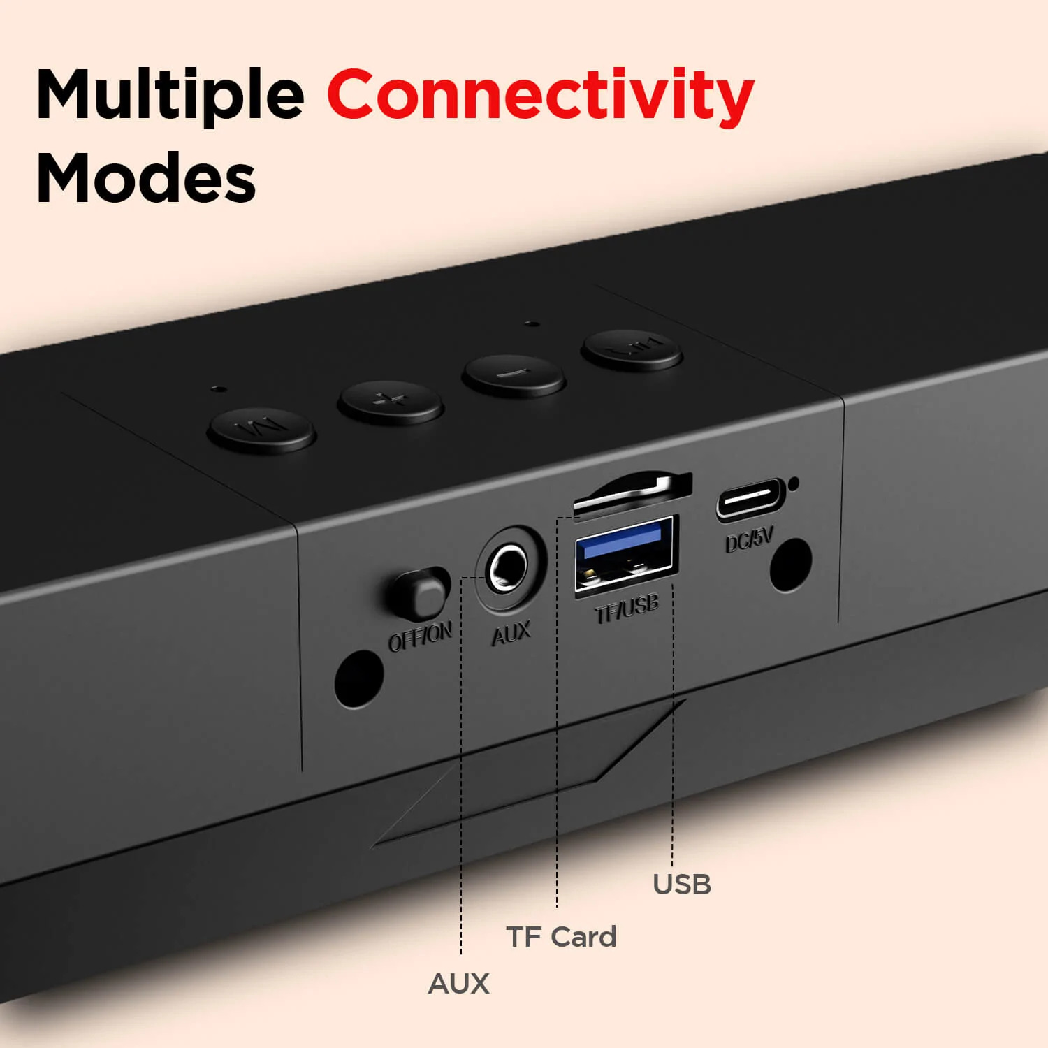 Aavante Bar 503 | Soundbar with 10W RMS soundbar, Dual EQ Modes and Bluetooth V5.0 | Sound bar with Mic and Multiple Connectivity Modes - Image 7