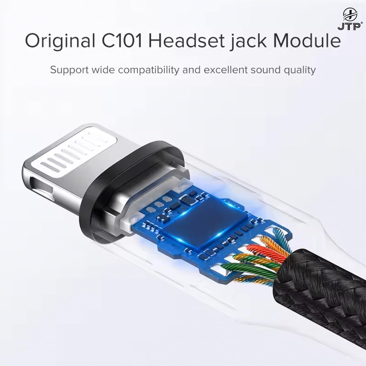 JTP Lightning to 3.5mm Audio Jack Adapter, Headphone Aux Connector Nylon Cable with Compatible for iPhone Model - Image 2