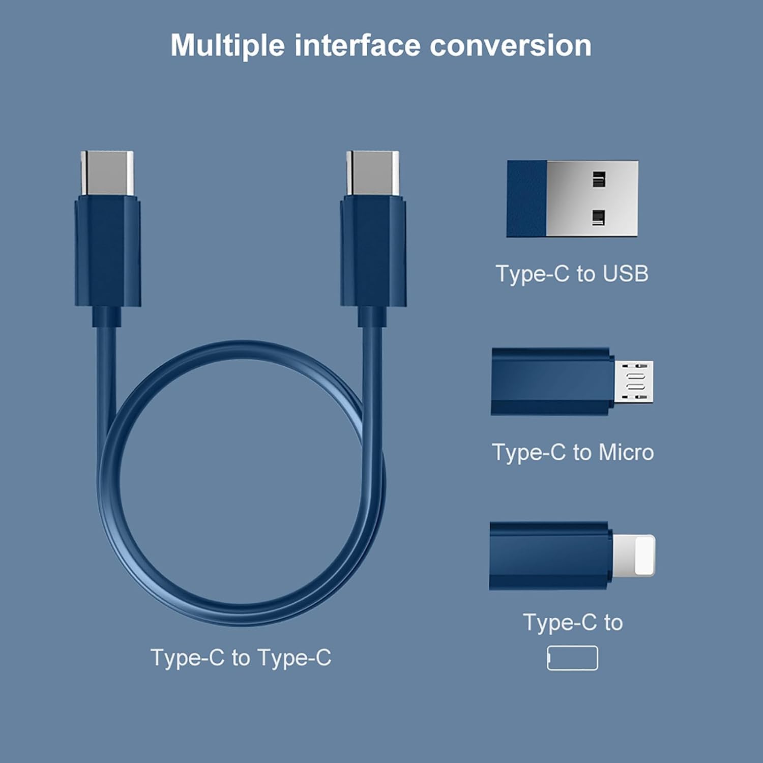 9 in 1 Multifunctional Data Cable Conversion Head Portable Storage Box, Multi-Type Charging Line Convertor USB Type C Adapter Tool Contains Sim Card Slot Tray Eject Pin, Phone Holder - Black - Image 5